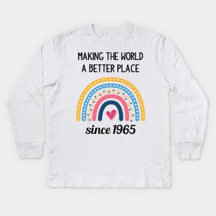 Making The World Better Since 1965 58th Birthday 58 Years Old Kids Long Sleeve T-Shirt